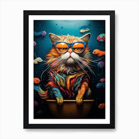 Colorful Cat Art Print