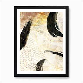 Boho Abstract Art Illustration In A Photomontage Style 65 Art Print