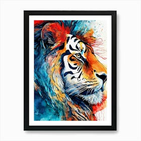 Tiger Watercolor Painting Art Print