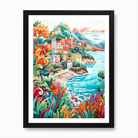 Isola Bella Italy Modern Illustration 1 Art Print