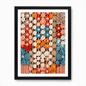 Crochet Blanket Material Retro  3 Art Print