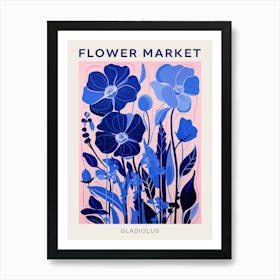 Blue Flower Market Poster Gladiolus 2 Art Print