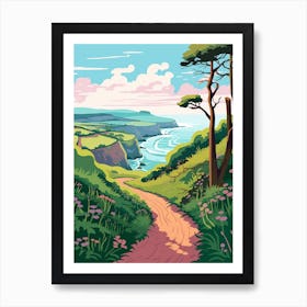 The Causeway Coast Way Northern Ireland 2 Hike Illustration Art Print