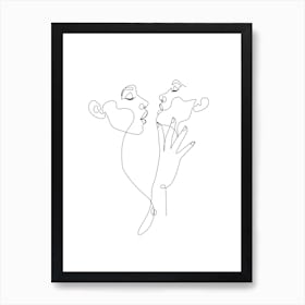 Couple Illustration Affiche Minimaliste pour Salon