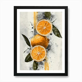 Citrus Fruits Paint Splash 2 Art Print