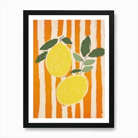 Stripey Lemons Poster