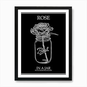 Rose In A Jar Line Drawing 1 Poster Inverted Art Print