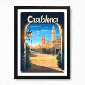 Aihrgdesign A Mid Century Modern Travel Poster For Casablanca Art Print