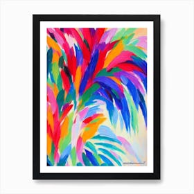Feather Palm tree Abstract Block Colour Art Print