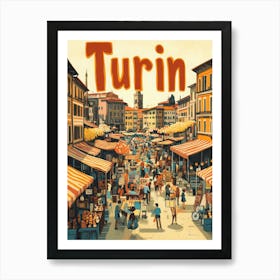 Aihrgdesign A 1970s Inspired Travel Poster For Turin Depictin E6b14538 Ae0b 4afb 9aa0 Fdd4e0a31d67 0 Art Print