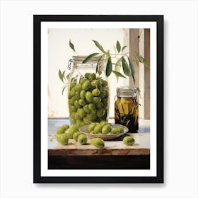 Italy Olives Painting Kitchen Restaurant Poster Art Print