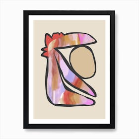 Funky Leaf Red Pink Art Print