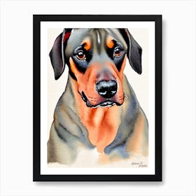 German Pinscher 4 Watercolour Dog Art Print