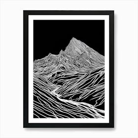 Ben Lawers Mountain Line Drawing 3 Art Print