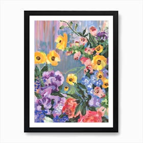 Retro Floral Bouqet Art Print