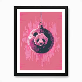 Panda Bear Christmas Ornament Art Print