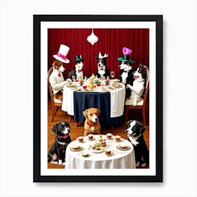 Dog Tea Party Art Print