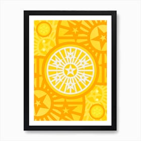 Geometric Glyph in Happy Yellow and Orange n.0010 Art Print
