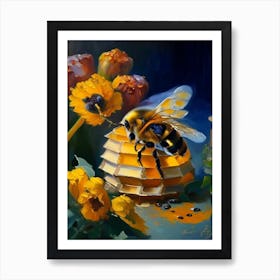 Honeybee And Painting 3  Art Print