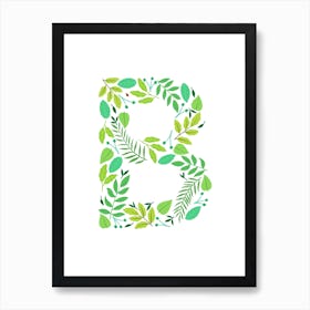 Leafy Letter B Art Print
