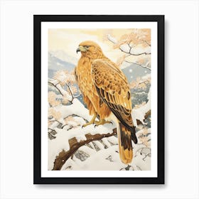 Winter Bird Painting Golden Eagle 2 Art Print