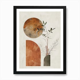 Abstract Painting plant and moon Art Print