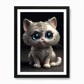 Cute Kitten With Blue Eyes Art Print