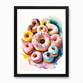 A Buffet Of Donuts Cute Neon 4 Art Print