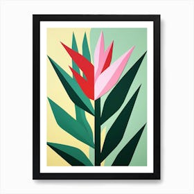 Cut Out Style Flower Art Heliconia Art Print