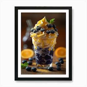 Blueberry Ice Cream Art Print