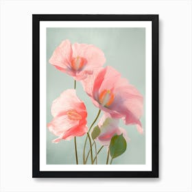 Anthurium Flowers Acrylic Pastel Colours 4 Art Print