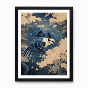 Blue Jay 1 Gold Detail Painting Art Print