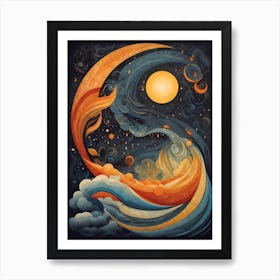 Moon And Stars 3 Art Print