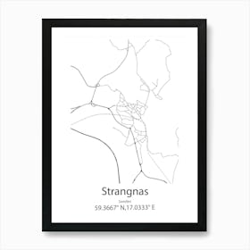 Strangnas,Sweden Minimalist Map Art Print