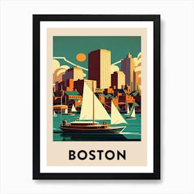 Boston 5 Vintage Travel Poster Art Print