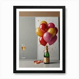 Champagne And Balloons Art Print