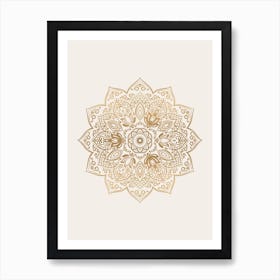 Beige Mandala No 136 C Art Print