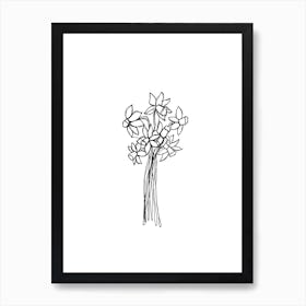 Daffodils Line Drawing Art Print