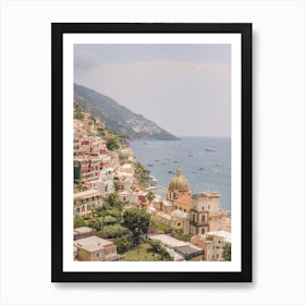 Positano Beautiful View Town And Sea - Italy - Europe Art Print