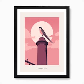 Minimalist Chimney Swift 3 Bird Poster Art Print