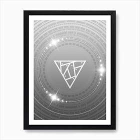 Geometric Glyph in White and Silver with Sparkle Array n.0270 Art Print