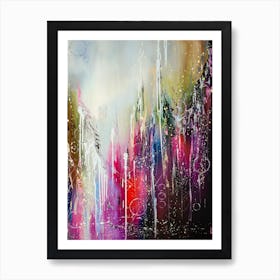 Purple Rocks Abstract Art Painting Oil Art Print