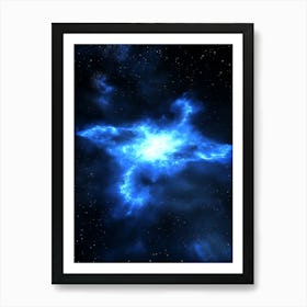 Blue Star In Space Art Print