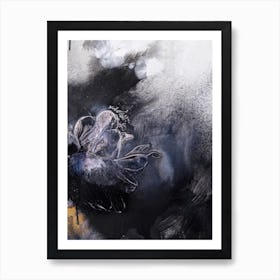 Black And White Flower Painting 3 Art Print