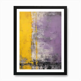 Lilac And Yellow Abstract Painting 2 Art Print