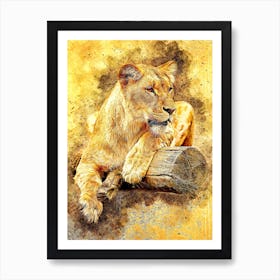 Lioness At Rest Art Print
