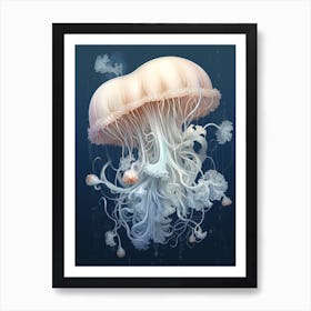 Lions Mane Jellyfish Realistic 1 Art Print