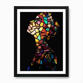 Stained Glass Portrait Of A Woman Art Print