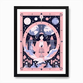 Pink Abstract World Tarot Style 2 Art Print