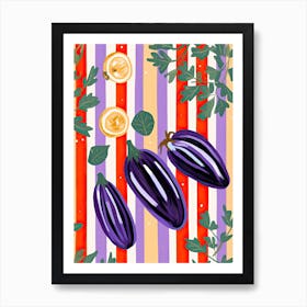 Eggplant Summer Illustration 2 Art Print